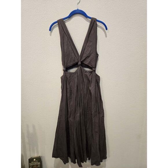 Farm Rio Women's Gray Cut-Out Maxi Dress Size M Party Cocktail - Picture 1 of 8